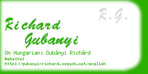 richard gubanyi business card